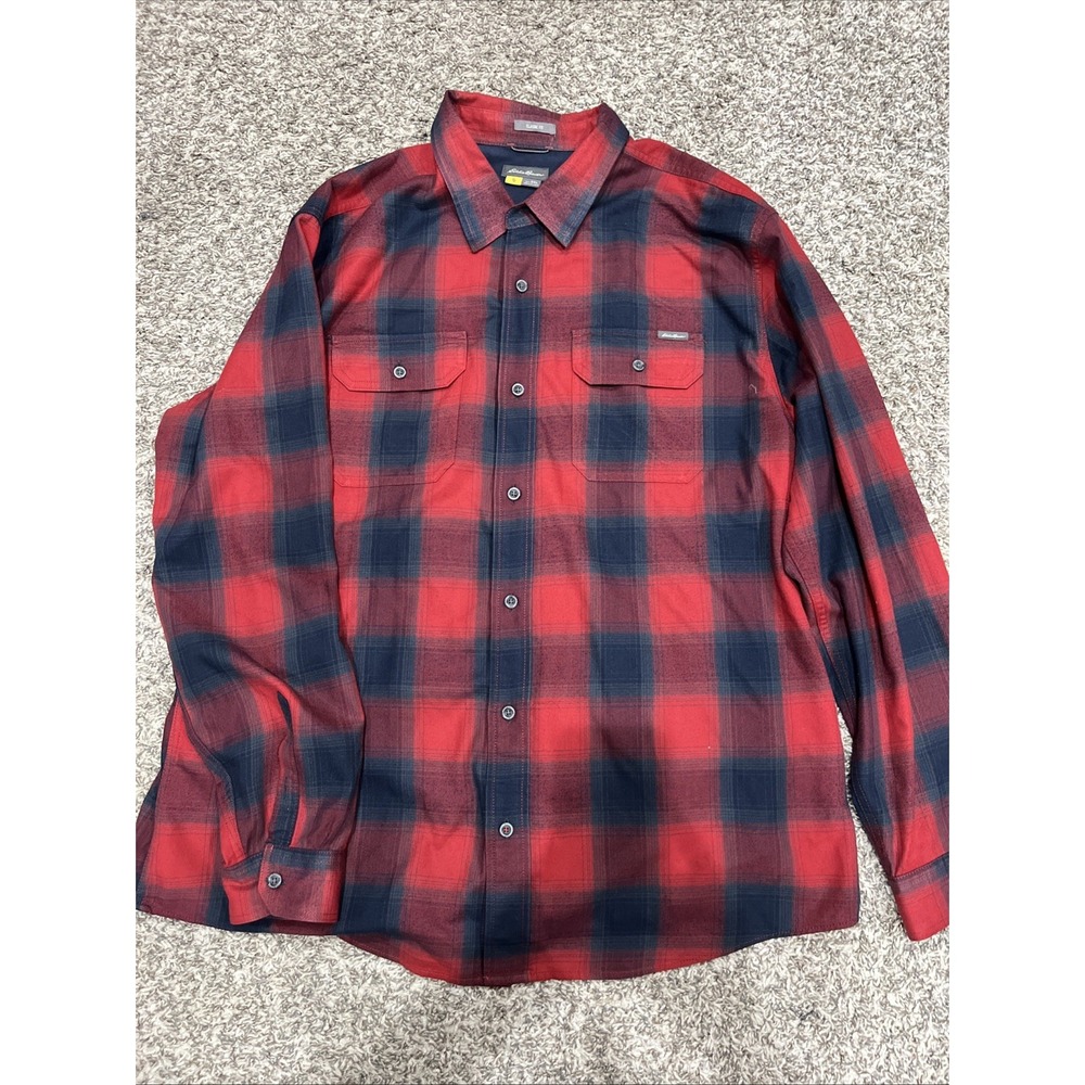 eddie bauer men's 2XL plaid long sleeve Classic Fit (1730)